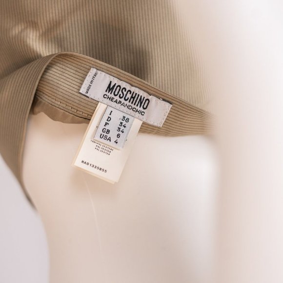 Moschino 2 Piece Champagne Blazer and Skirt w/ Zip - Picture 8 of 8